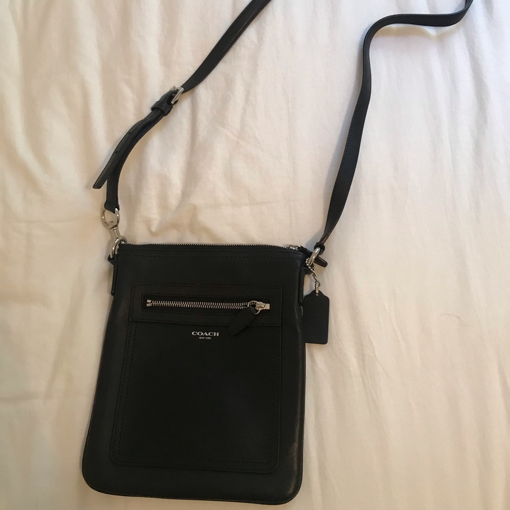 Black with silver detailing Coach crossbody